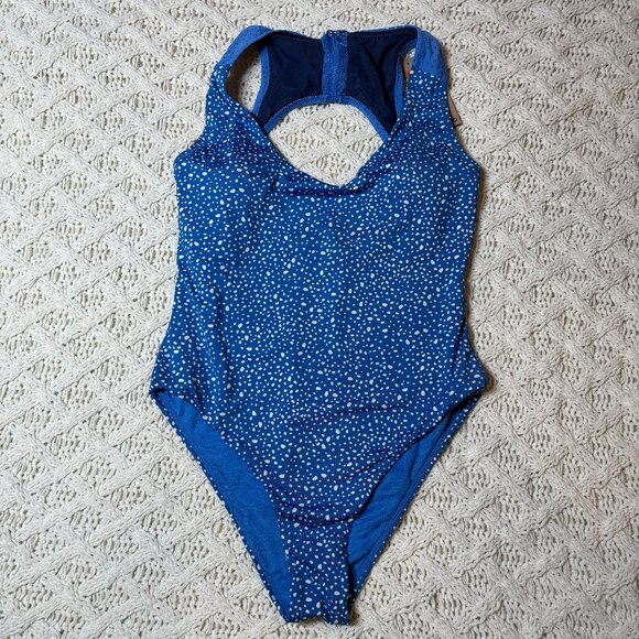Nike Blue Polka Dot One-Piece Swimsuit Racerback – S - NWOT w/hygiene sticker - Picture 2 of 6